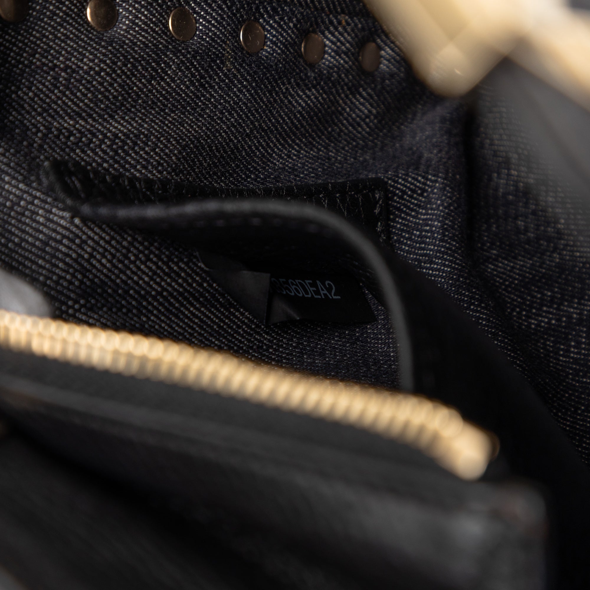 Small Denim Rockstud Trapeze Satchel