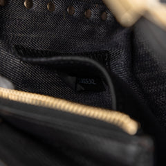 Small Denim Rockstud Trapeze Satchel