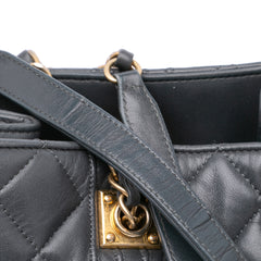 CC Quilted Lambskin Pin Tuck Tote
