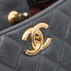 CC Quilted Lambskin Pin Tuck Tote