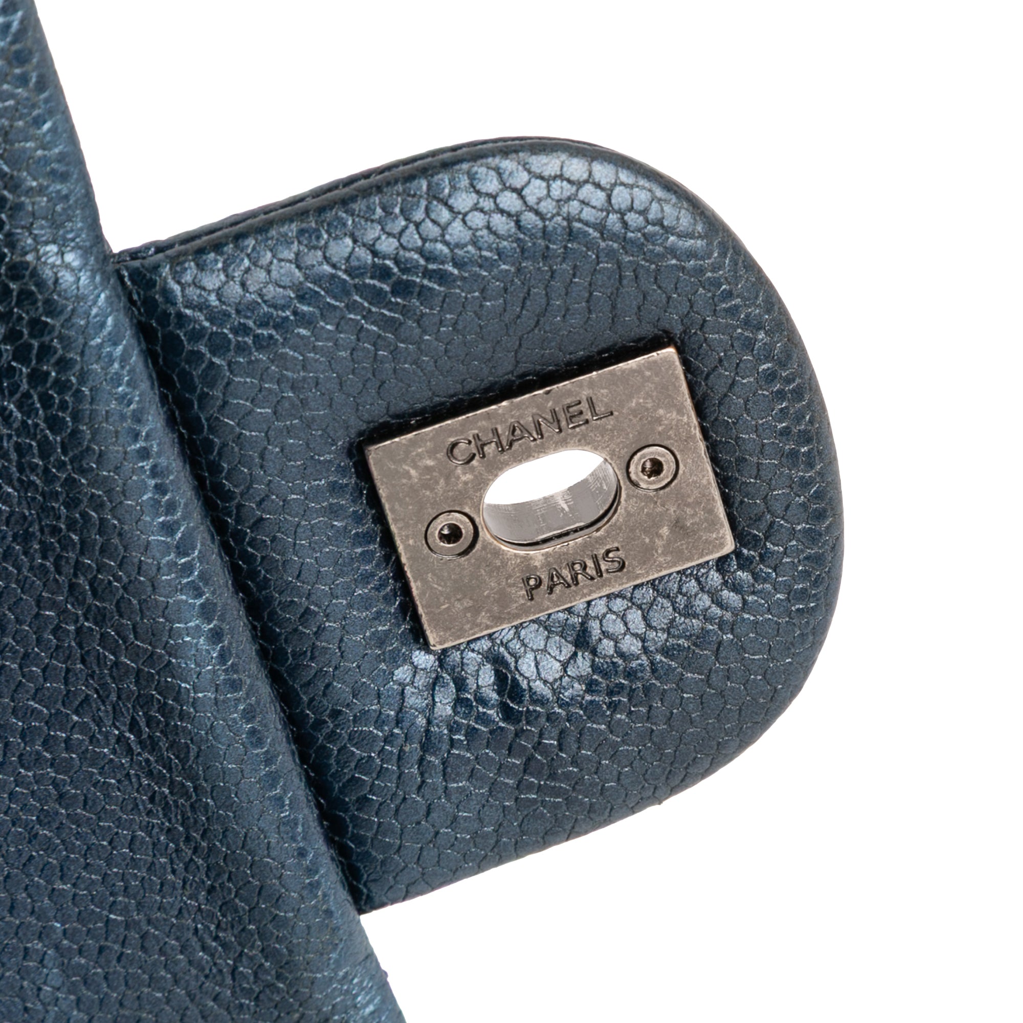 Jumbo Quilted Iridescent Caviar Easy Flap