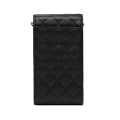 Quilted Caviar Phone Holder with Chain_2