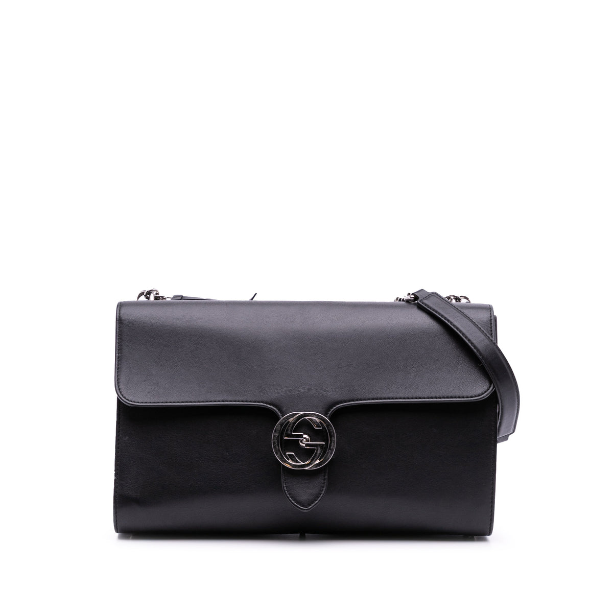 Medium Leather Dollar Interlocking G Crossbody