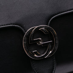 Medium Leather Dollar Interlocking G Crossbody