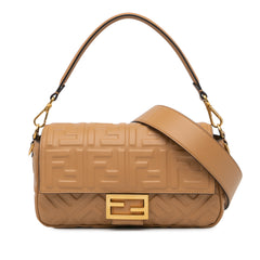 Zucca Embossed Baguette Satchel