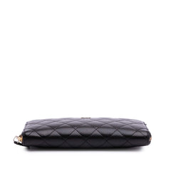 CC Quilted Caviar Zip Around Long Wallet