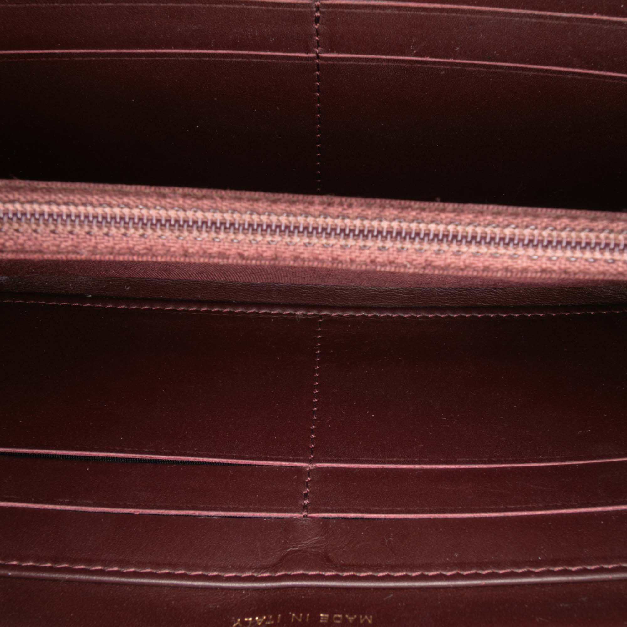 CC Quilted Caviar Zip Around Long Wallet