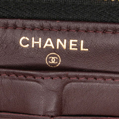 CC Quilted Caviar Zip Around Long Wallet