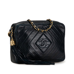 CC Diamond Quilted Lambskin Tassel Crossbody_1