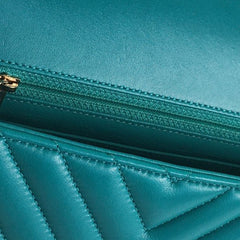 Mini Rectangular Chevron Lambskin Single Flap