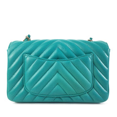 Mini Rectangular Chevron Lambskin Single Flap