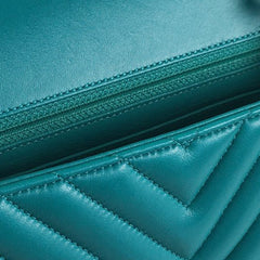 Mini Rectangular Chevron Lambskin Single Flap