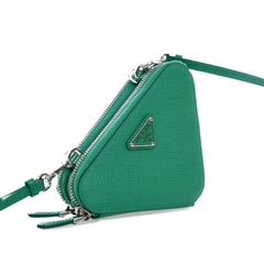 Mini Saffiano Lux Double Triangle Satchel