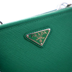 Mini Saffiano Lux Double Triangle Satchel