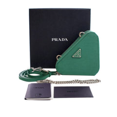 Mini Saffiano Lux Double Triangle Satchel