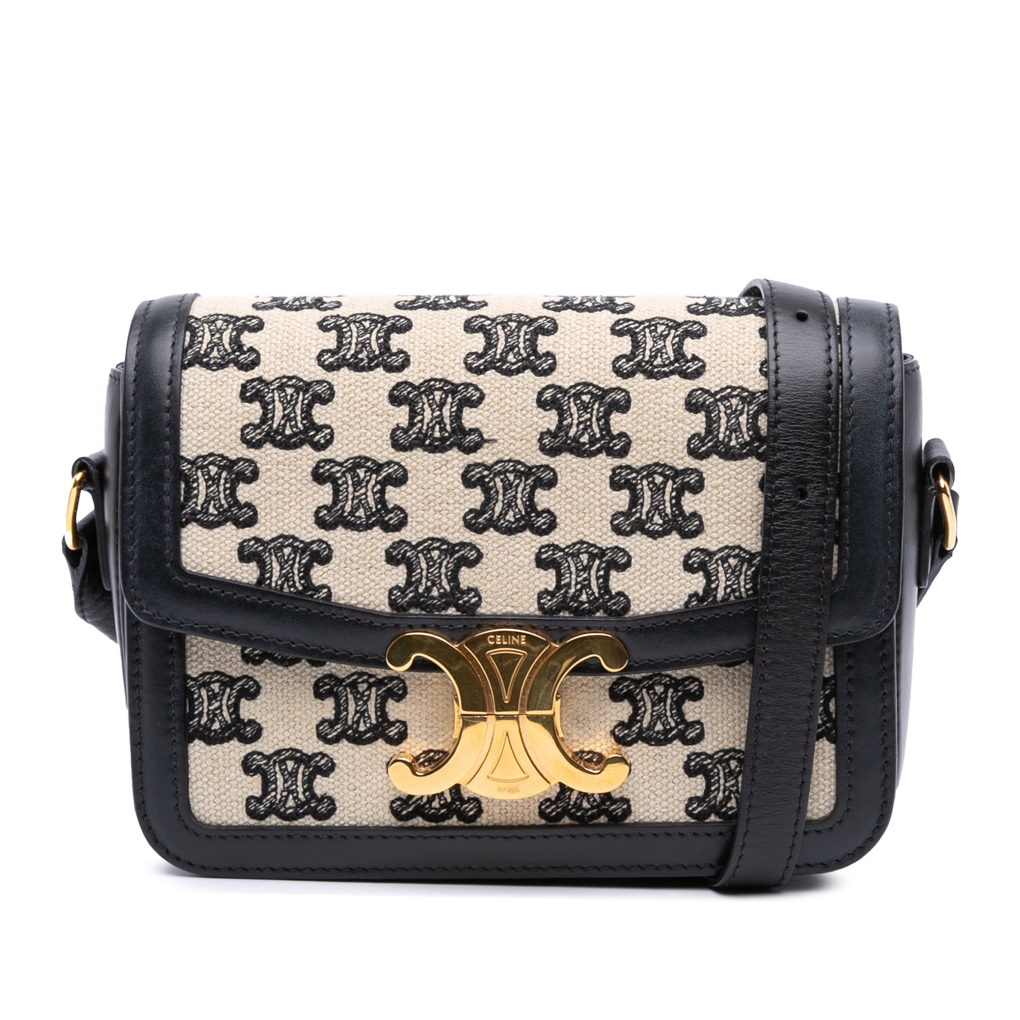 Teen Embroidered Canvas and Calfskin Triomphe Crossbody