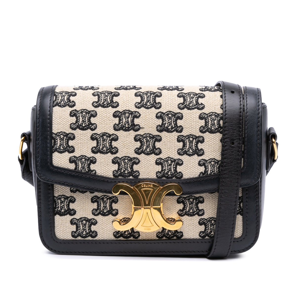 Teen Embroidered Canvas and Calfskin Triomphe Crossbody