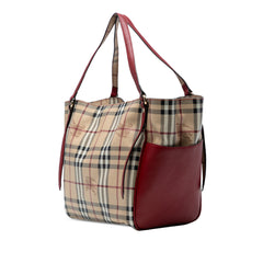 Small Leather Trimmed Haymarket Check Coated Canvas Canterbury Tote