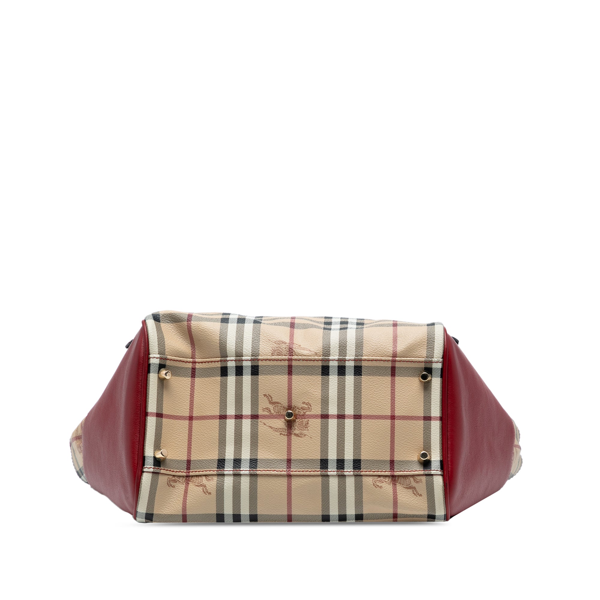 Small Leather Trimmed Haymarket Check Coated Canvas Canterbury Tote