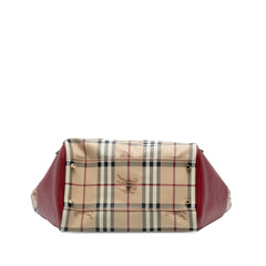 Small Leather Trimmed Haymarket Check Coated Canvas Canterbury Tote