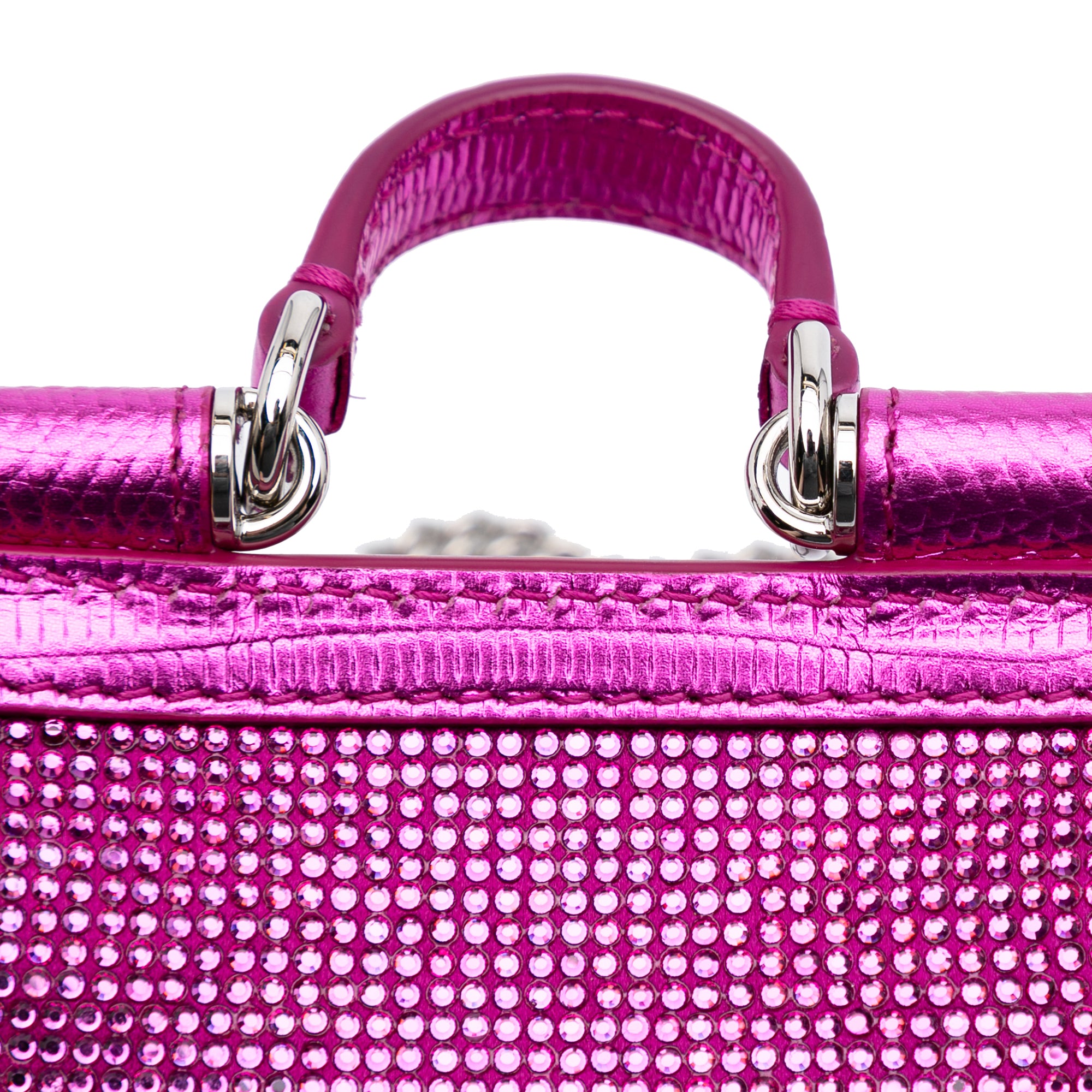Mini Crystal Embellished Satin Sicily Bag
