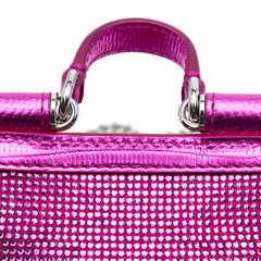 Mini Crystal Embellished Satin Sicily Bag