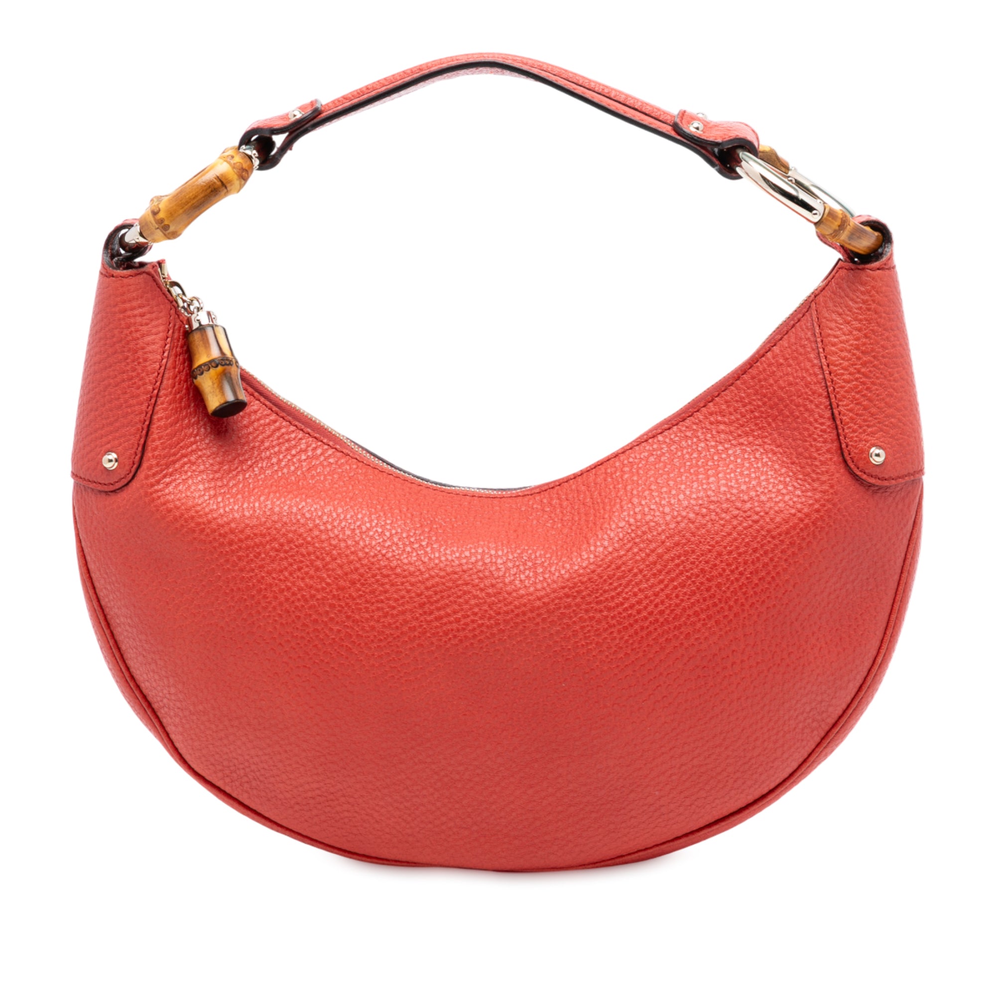 Pebbled Calfskin Bamboo Ring Hobo