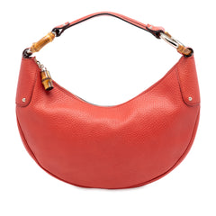 Pebbled Calfskin Bamboo Ring Hobo