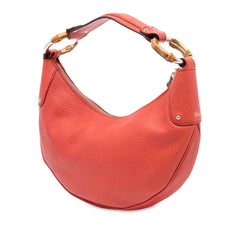 Pebbled Calfskin Bamboo Ring Hobo