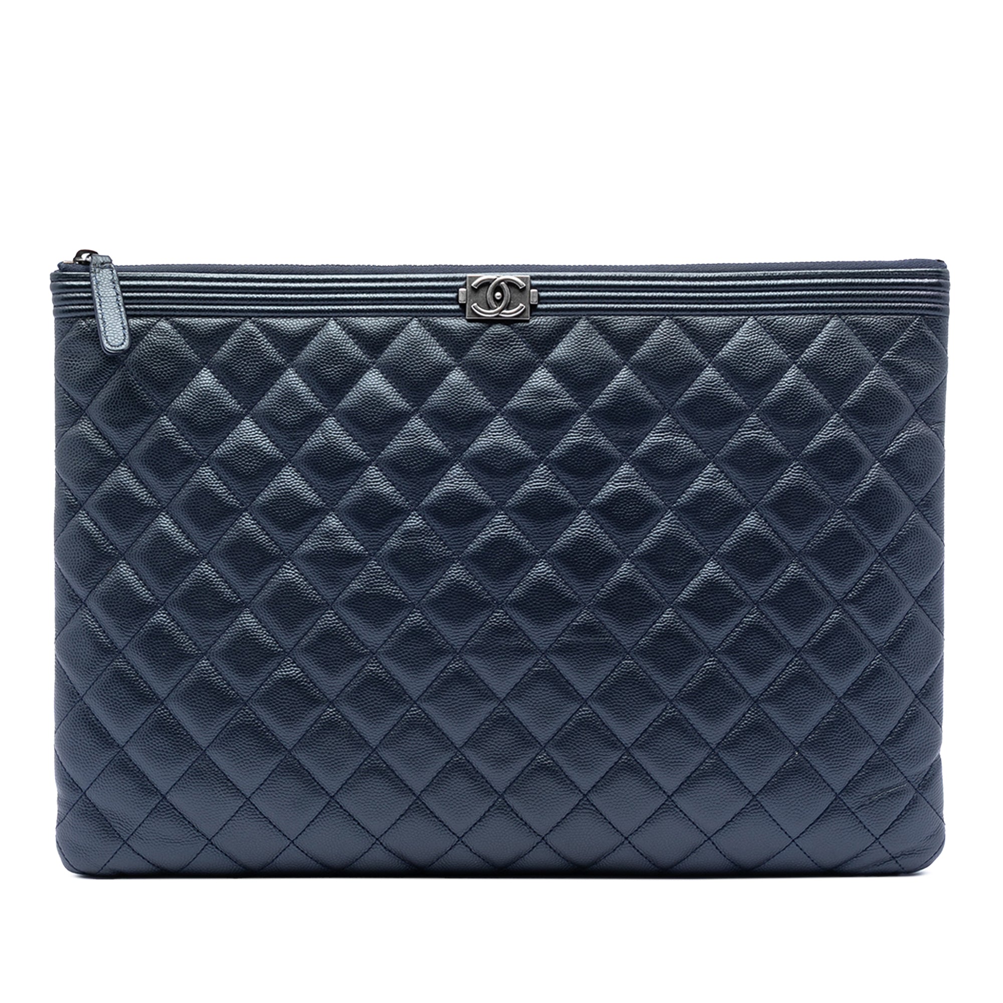 Large Quilted Caviar Boy O Case Clutch