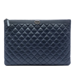 Large Quilted Caviar Boy O Case Clutch