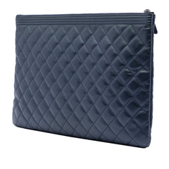 Large Quilted Caviar Boy O Case Clutch
