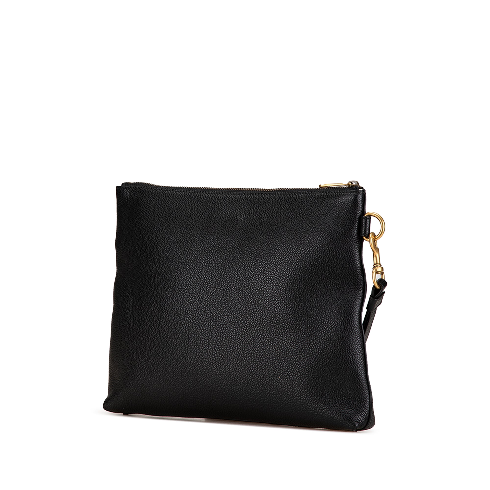 Logo Leather Clutch