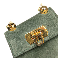 Mini Gancini Suede Chain Crossbody