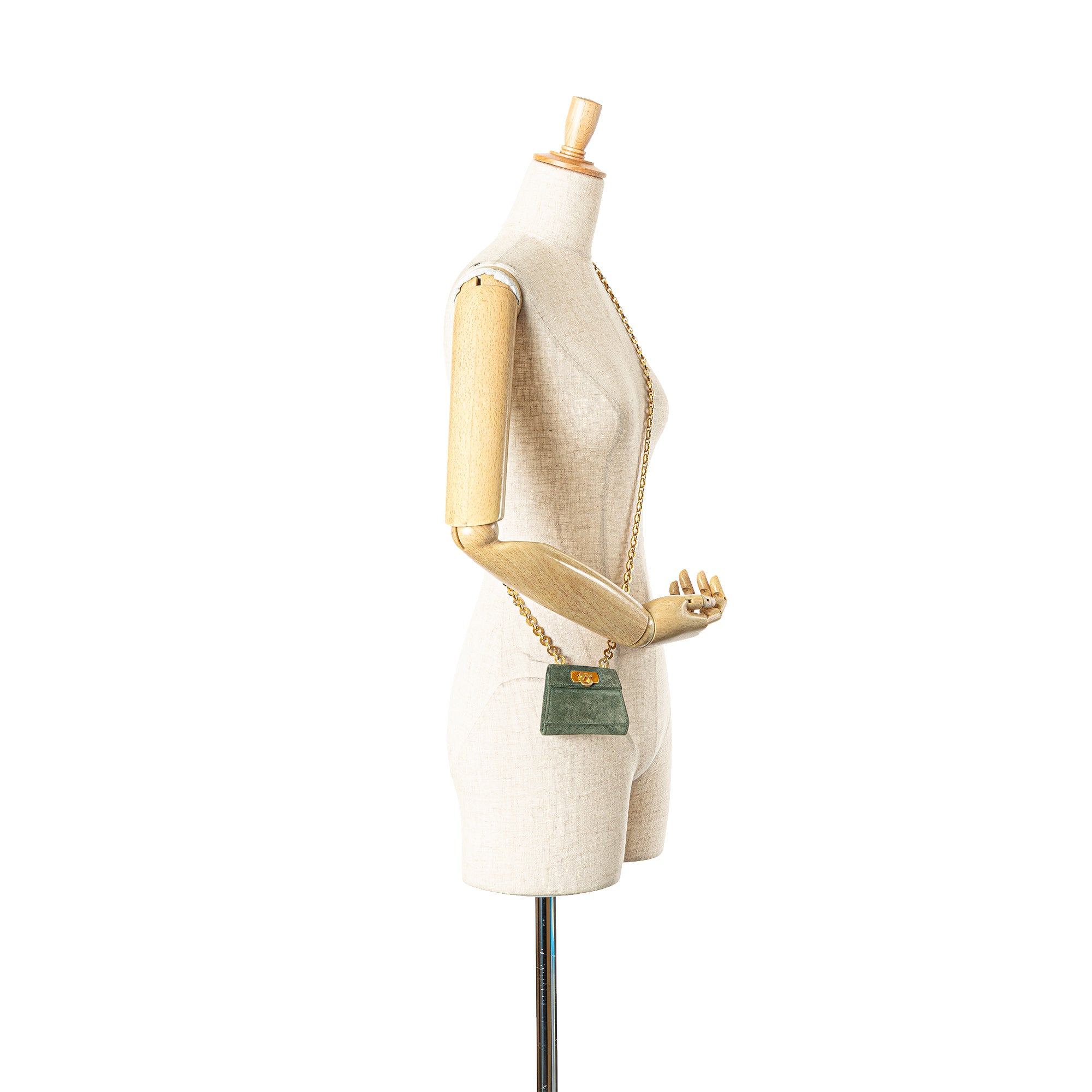 Mini Gancini Suede Chain Crossbody