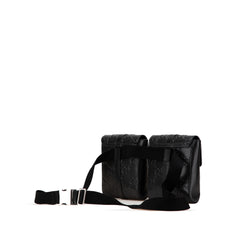GG Embossed Perforated Double Belt Bag