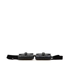 GG Embossed Perforated Double Belt Bag