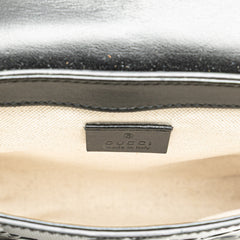 GG Embossed Perforated Double Belt Bag
