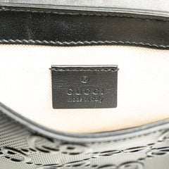 GG Embossed Perforated Double Belt Bag