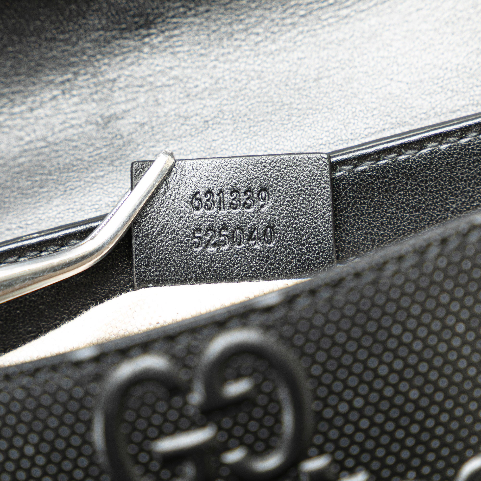 GG Embossed Perforated Double Belt Bag