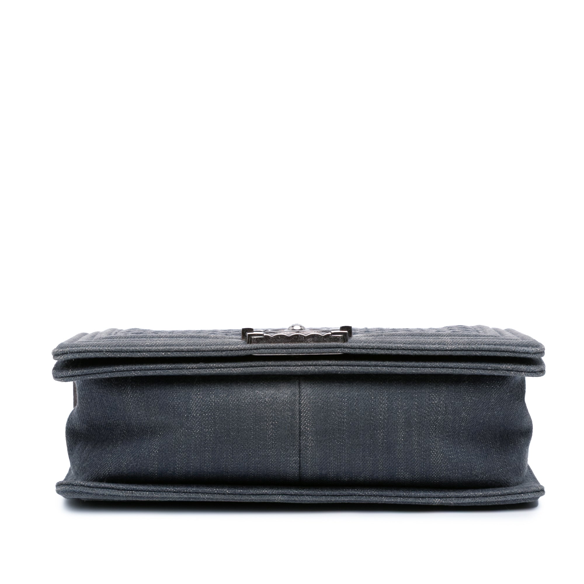 Medium Embossed Denim Boy Flap