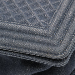 Medium Embossed Denim Boy Flap