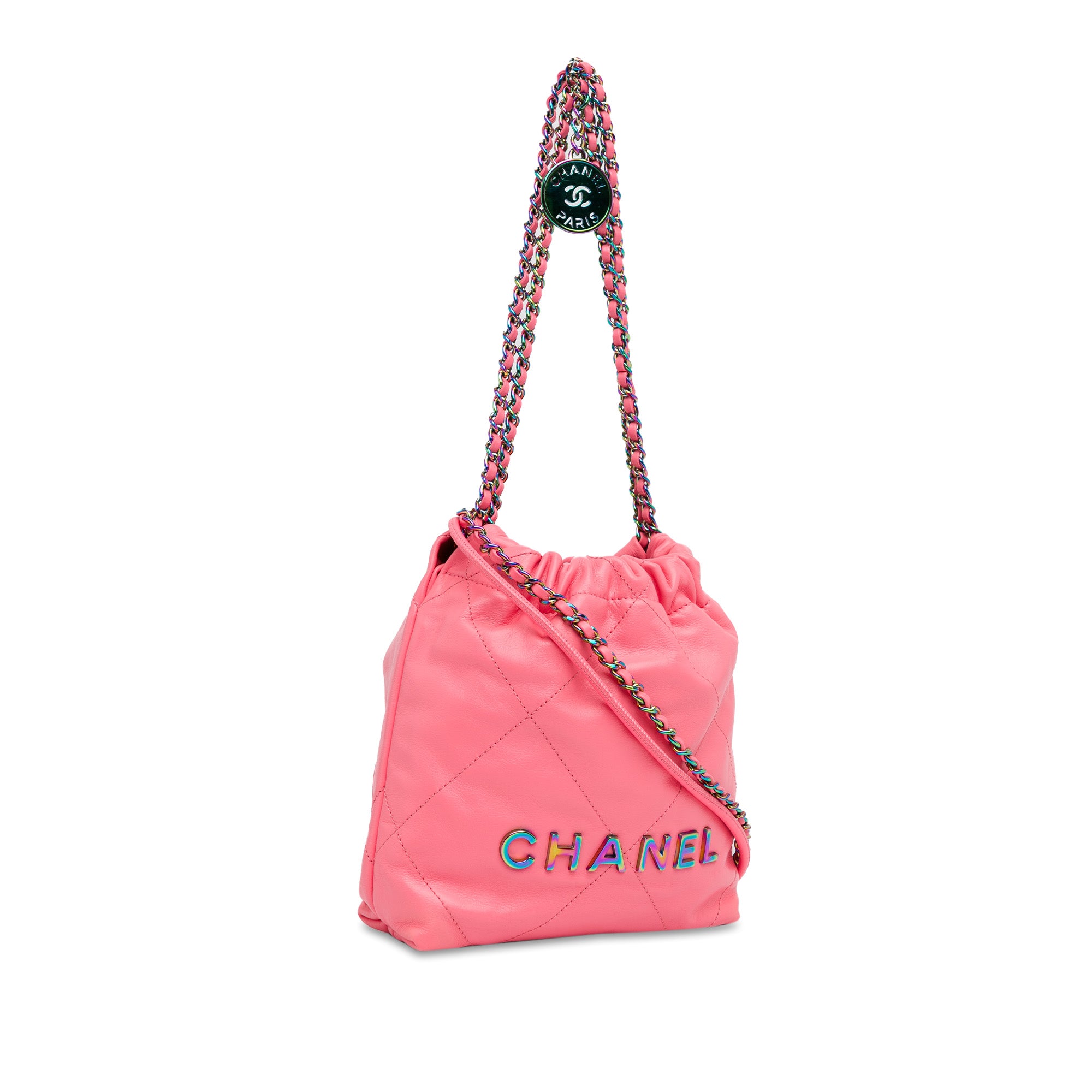 Mini Shiny Calfskin Rainbow Hardware 22 Handbag