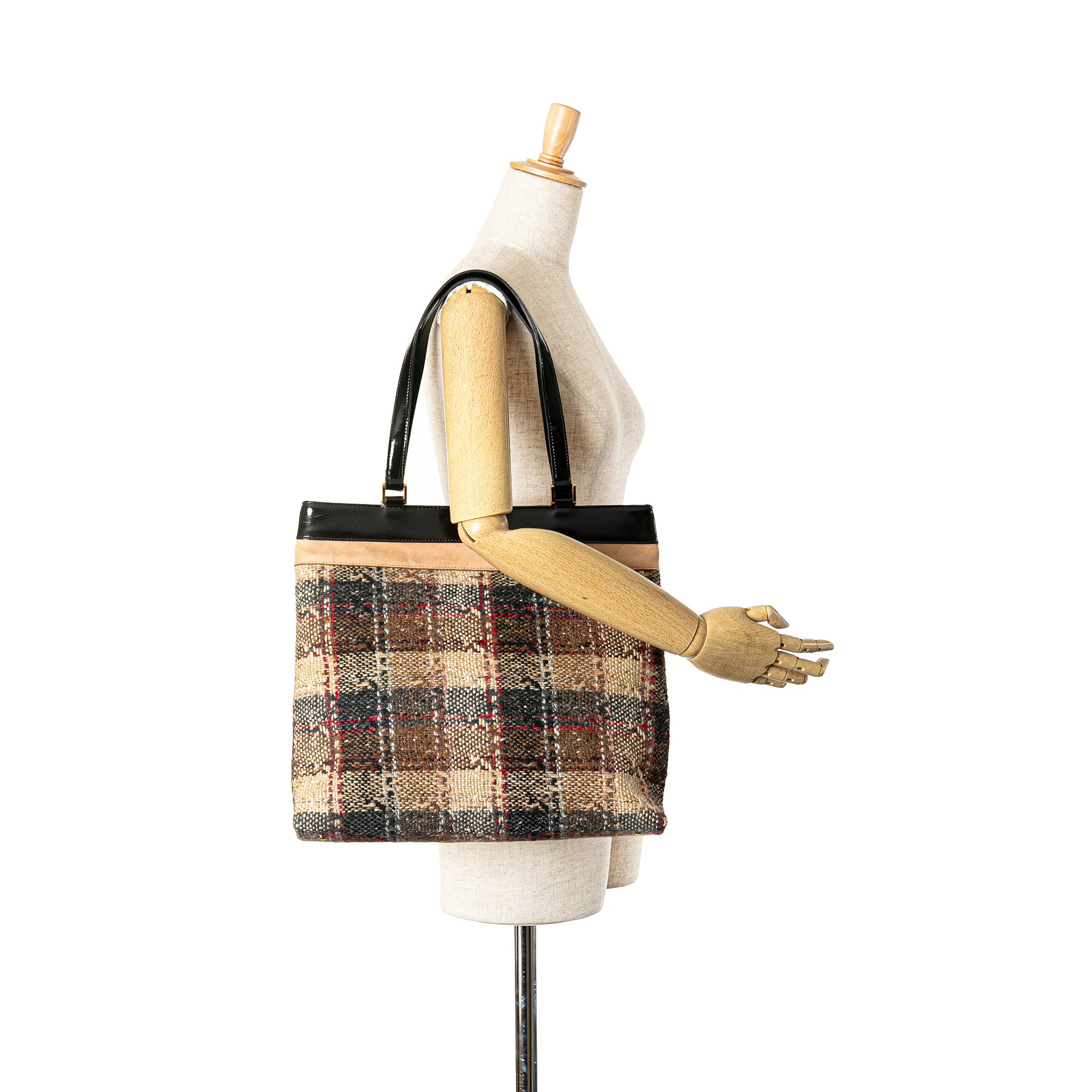 Plaid Tweed Tote
