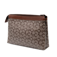 C Carriage Coated Canvas Clutch