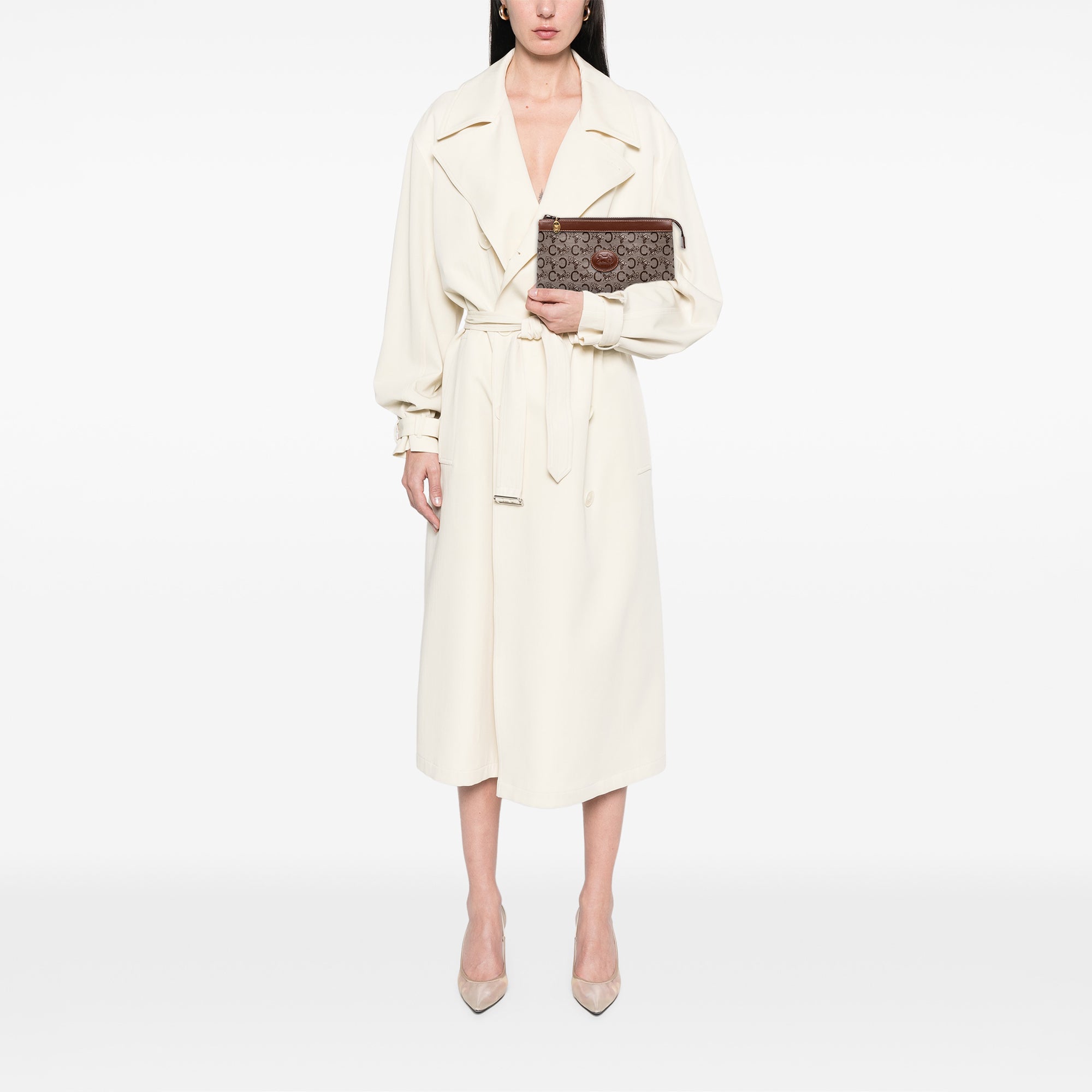 C Carriage Coated Canvas Clutch