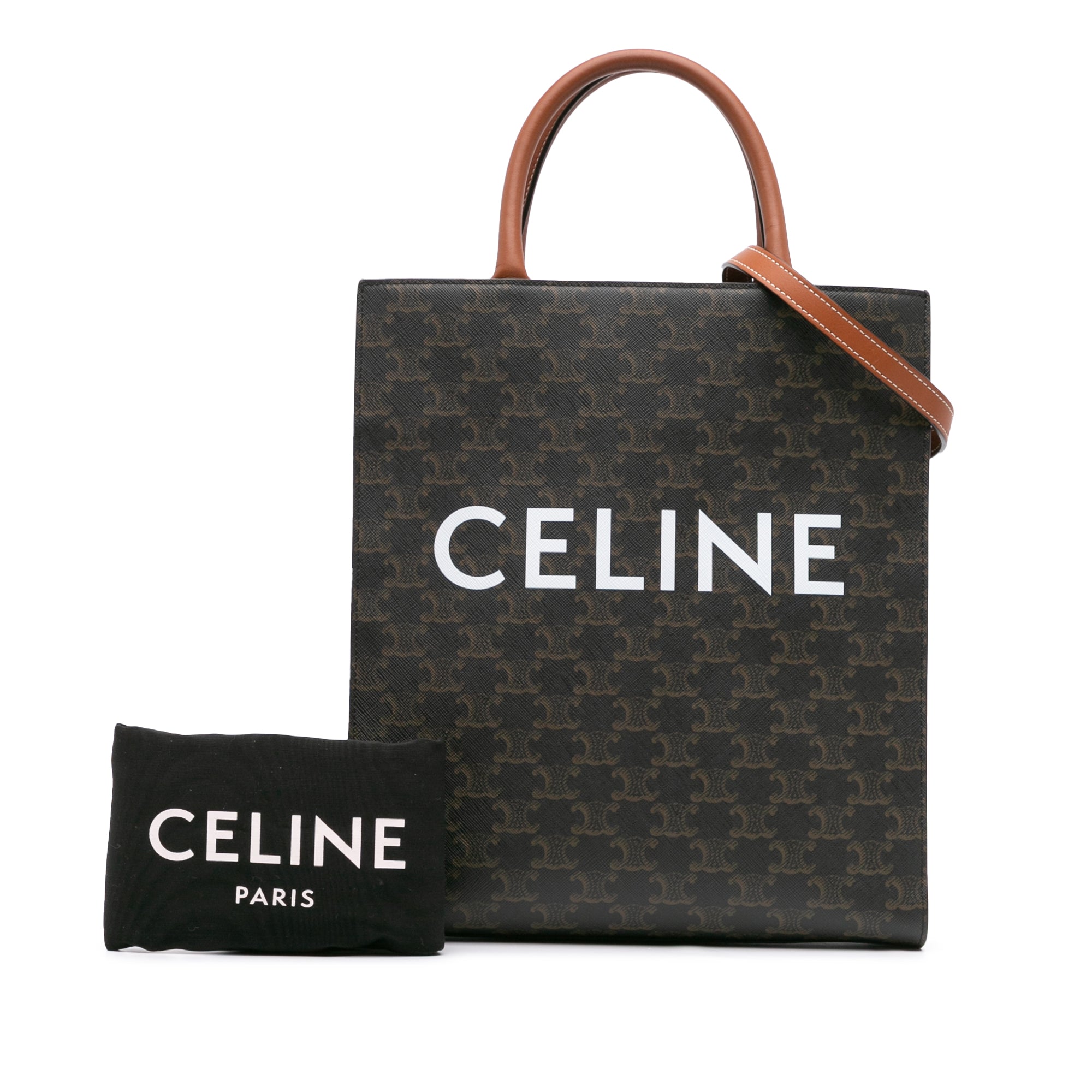 Small Triomphe Coated Canvas Vertical Cabas Satchel