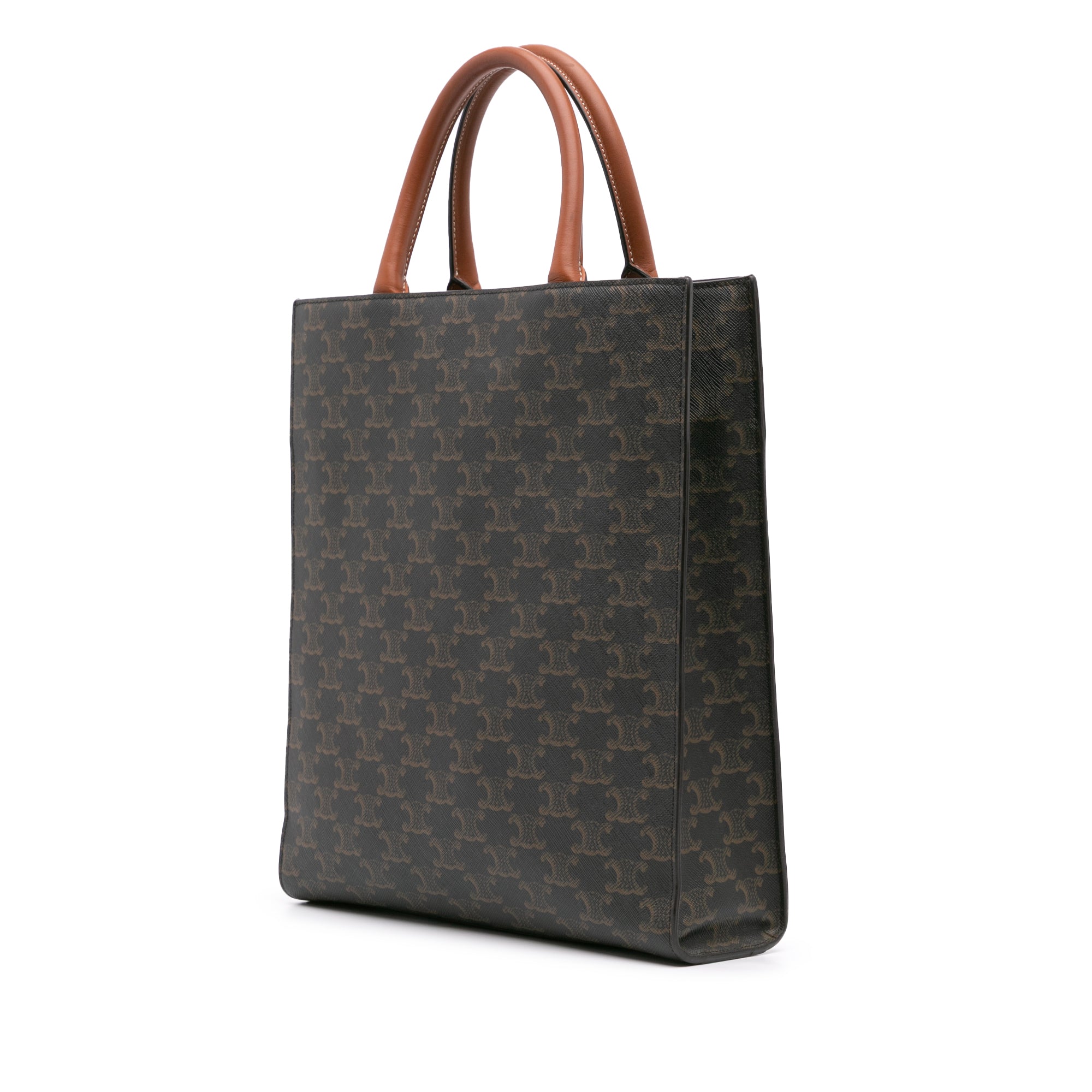 Small Triomphe Coated Canvas Vertical Cabas Satchel