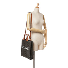 Small Triomphe Coated Canvas Vertical Cabas Satchel