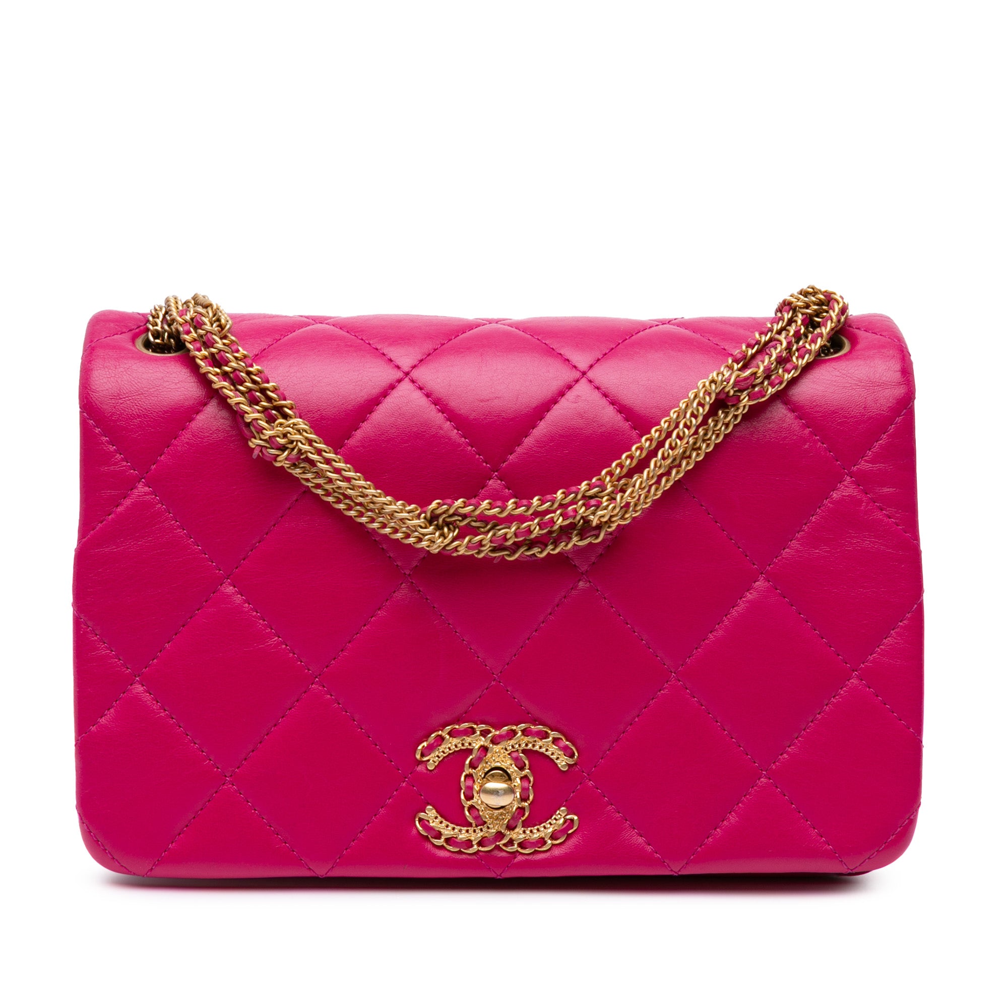 Small Quilted Lambskin On And On Chain Flap